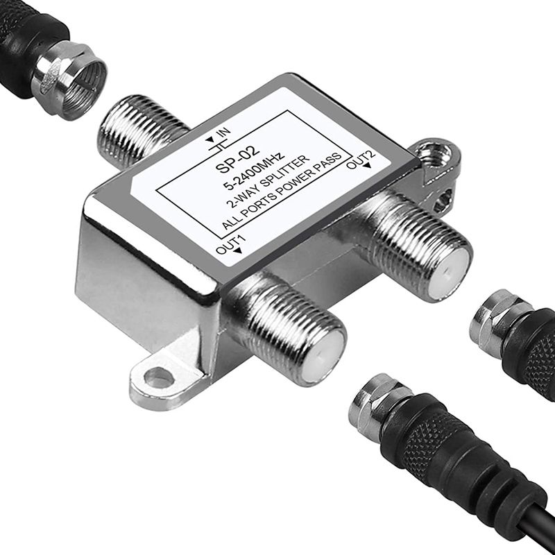 Koaxialverteiler – 2-wege – 5 Bis 2400 Mhz – Für Kabel- Und Satellitenfernsehen – Innen-/außenbereich – 1 Stück