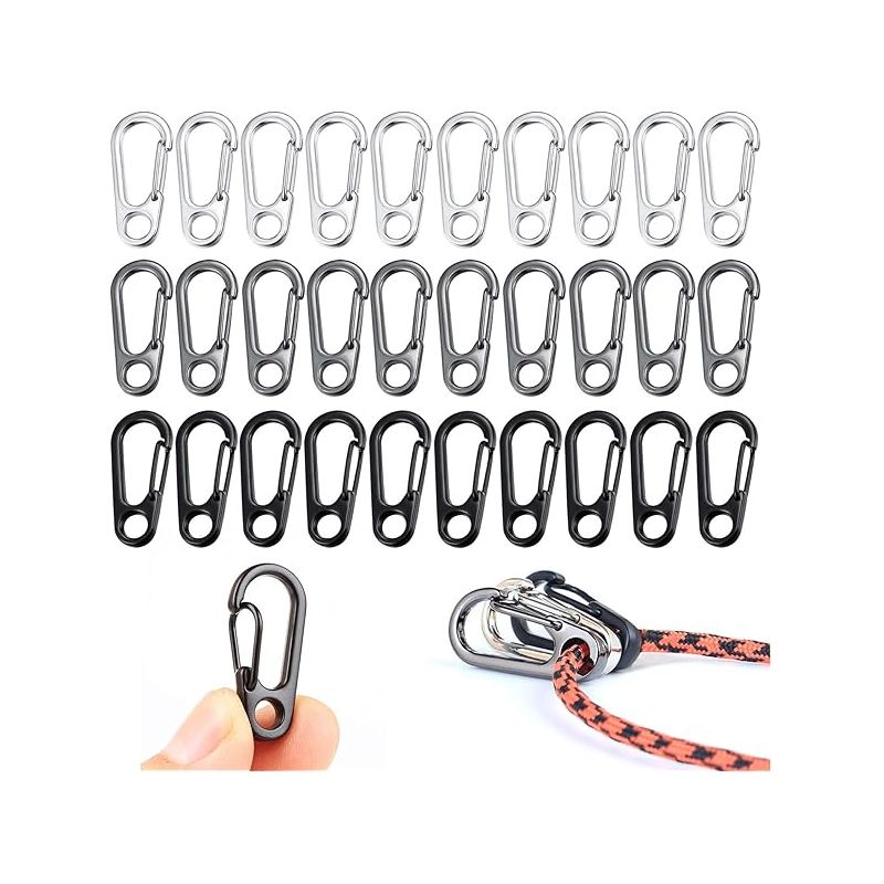 Mini-karabiner – Zinklegierung – 33 X 18 X 2 Mm – Maximale Öffnung 12 Mm – Für Wandern, Camping, Edc, Paracord-zubehör – 30 Stück