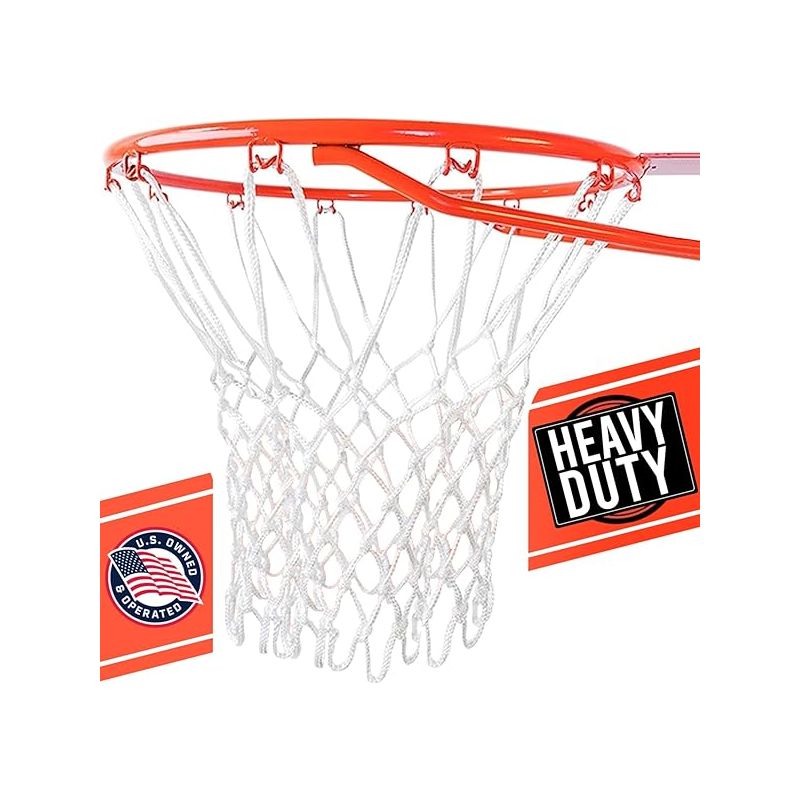 Basketballnetz – 12 Haken – Wetterfest – Verwicklungsfrei – Für Standard-basketballkörbe (45,7 Cm) – 1 Stück