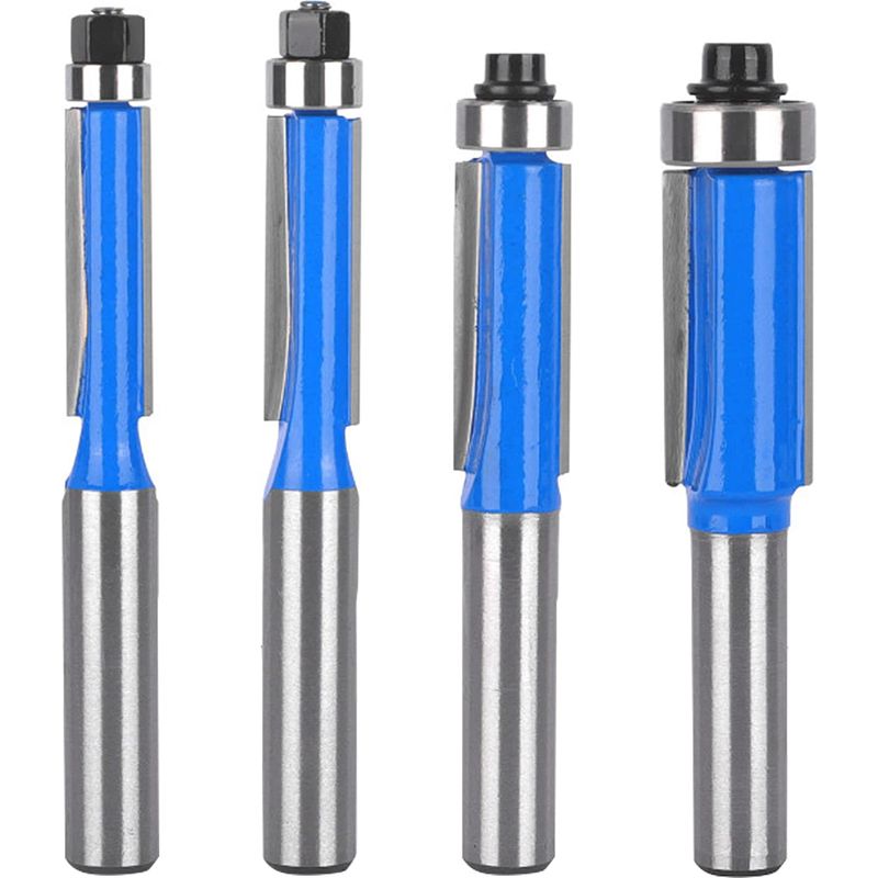 Fräser – Kopf Aus Yg8-legierung – 8-mm-schaft – Austauschbares Kugellager – Für Hart- Und Weichholz – 4er-set