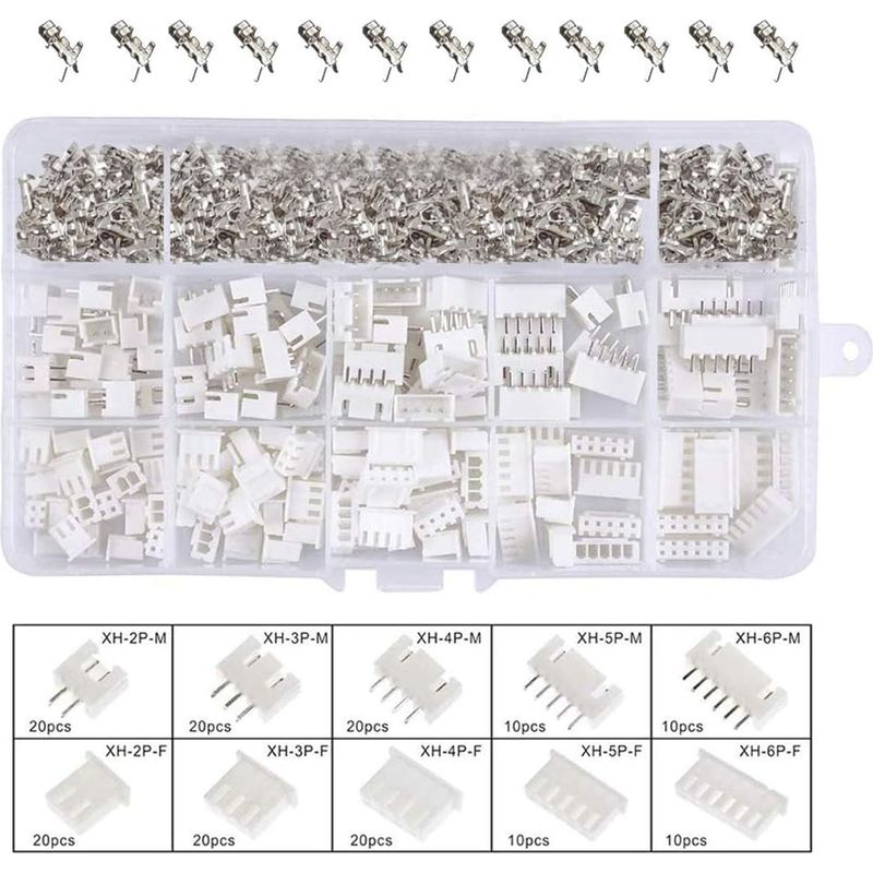 Jst-xh-steckverbinder – 2, 3, 4, 5 Oder 6 Pins – 2,54 Mm Rastermaß – Für Elektronische Leiterplatten – 460 Stück