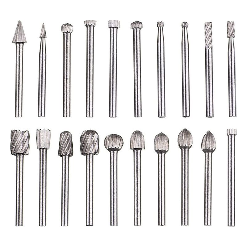 Rotationsfeile – Hss-hartmetallfräser – 3 Mm Schaft – Zum Schnitzen, Gravieren, Bohren Und Polieren Von Metallen – 20er-packung