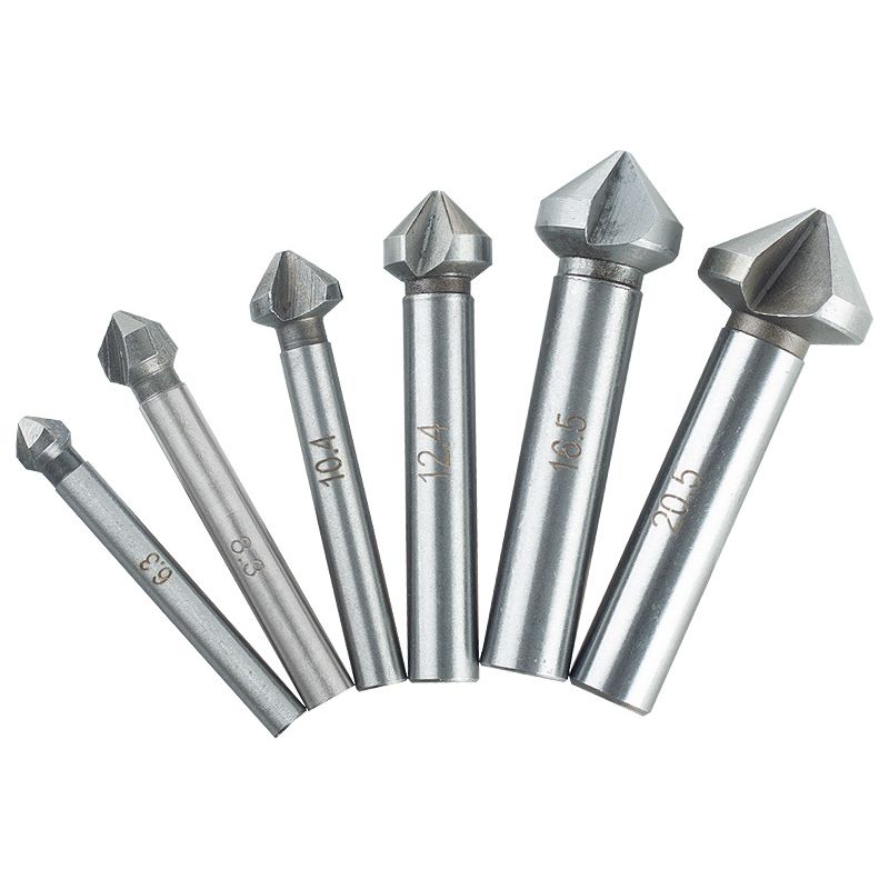 Anfasfräser – Industrieller Hss-stahl – 90°-spitzenwinkel – Für Holz Und Weichmetalle – 6er-set