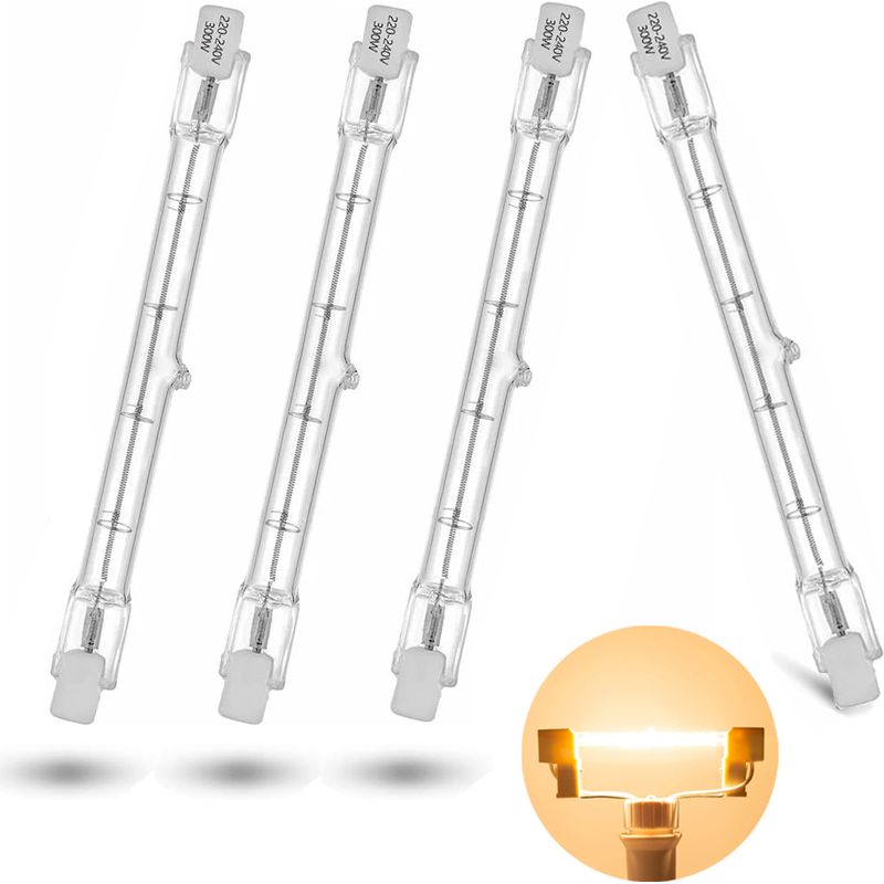 R7s Halogenlampe – 300 W – 118 Mm – 2800 K – 5900 Lm – Dimmbar – 4er-pack