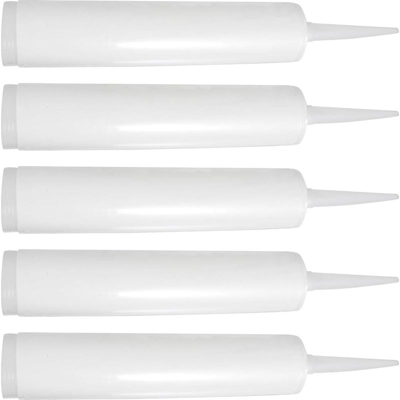 Leere Kartusche – Robustes, Undurchsichtiges Weißes Kunststoff – Kompatibel Mit Standard-kolben Und Kartuschenpistolen – Zum Abdichten Von Rissen Mit Epoxid-latex – 5 Stück
