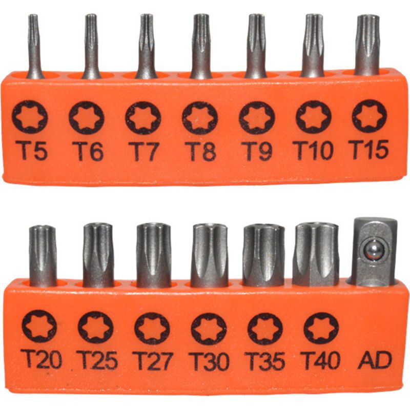 Rutschfester Sternschraubendreher – Set Mit 14 Bits T5 Bis T40 Aus S2-stahl – Für Kfz-, Elektronik- Und Haushaltsreparaturen