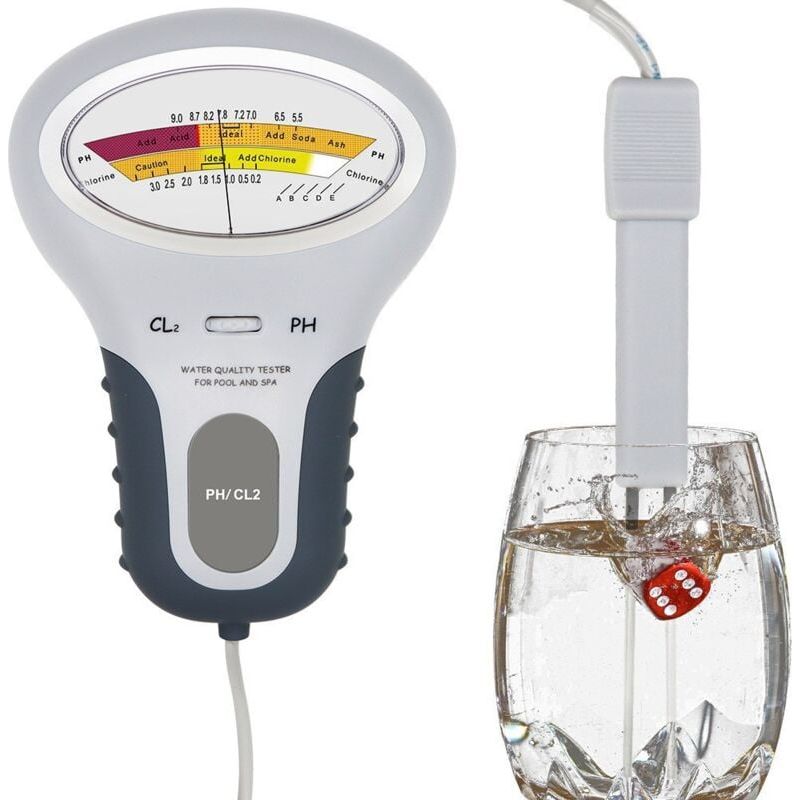 Ph- Und Chlortester – Pool- Und Spa-wasseranalysator – Großes Digitaldisplay – Robustes Kunststoffgehäuse – Für Den Heimgebrauch – 1 Stück
