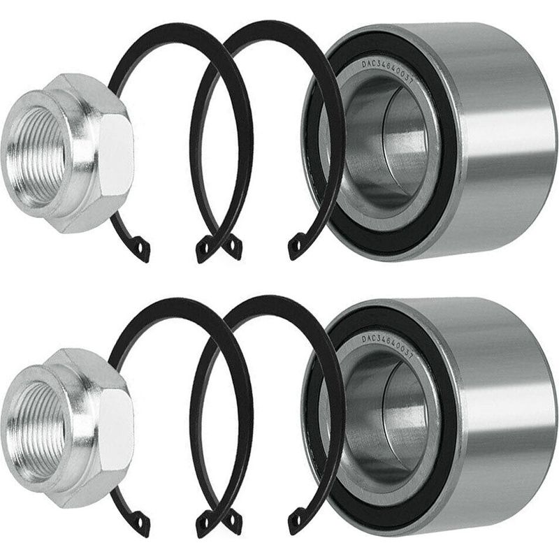 Radlager – 34 X 64 X 37 Mm – Für Al-ko Knott Bpw Radbremsen – 2er-pack Mit Sicherungsring Und M24 X 15 Flanschmutter