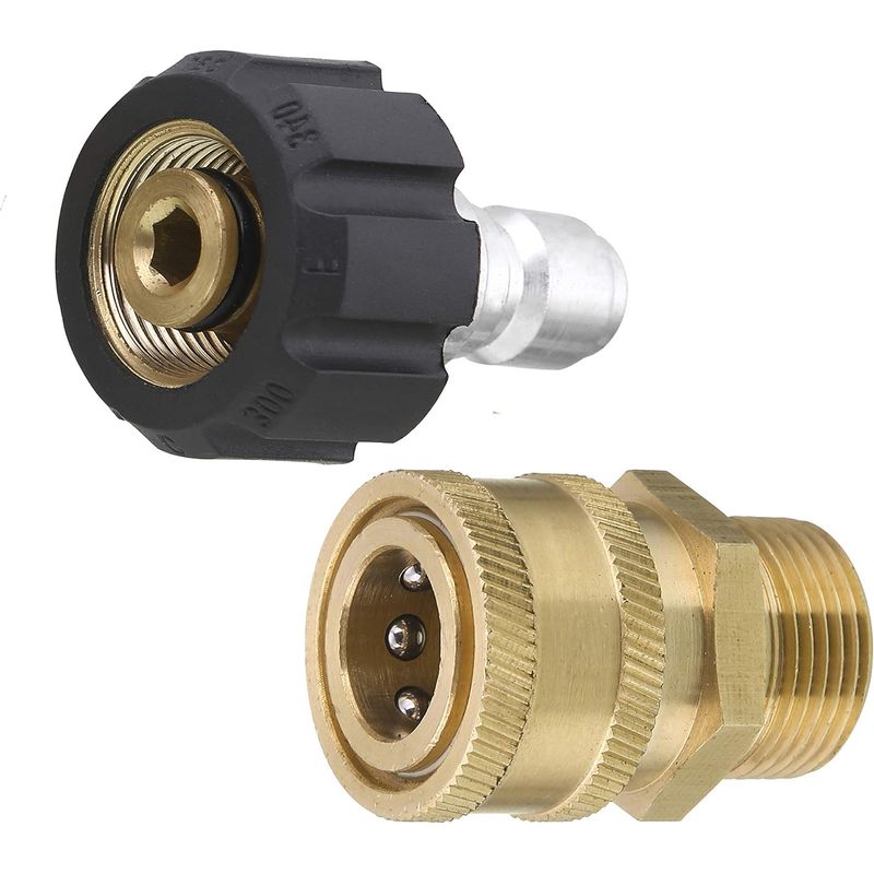 Hochdruckreiniger-adapter – M22-gewinde – 15 Mm Innendurchmesser – 3/8-zoll-schnellanschluss – Maximaldruck 5000 Psi – 1 Stück