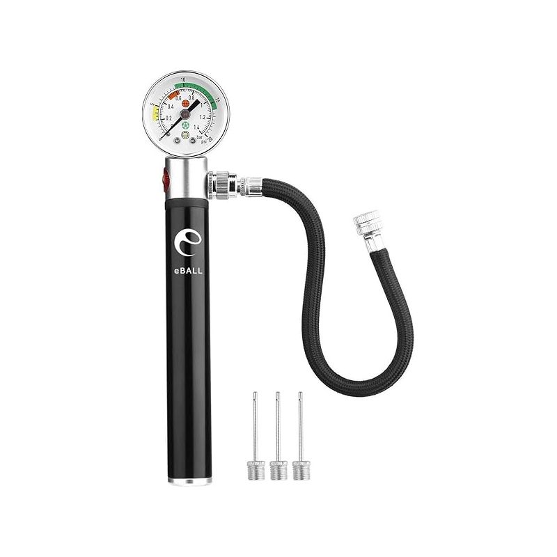 Ballpumpe – Integriertes Manometer (bar/psi) – Ablassventil – Für Basketball, Fußball, Rugby, Volleyball – 1 Stück