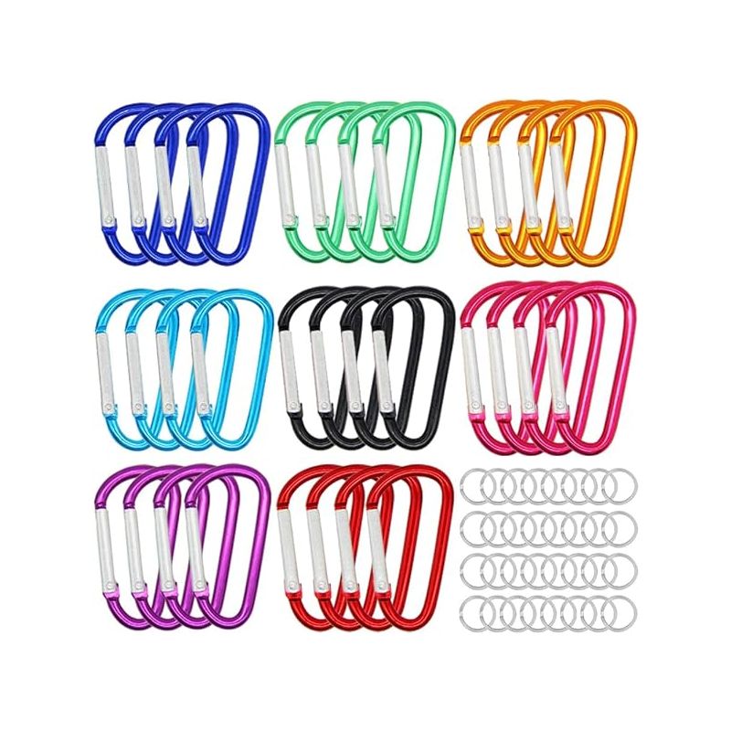 D-clip – Aluminium – 4,6 Cm – Federverschluss – 32 Stück – 8 Farben – Für Outdoor-aktivitäten Und Kletterzubehör
