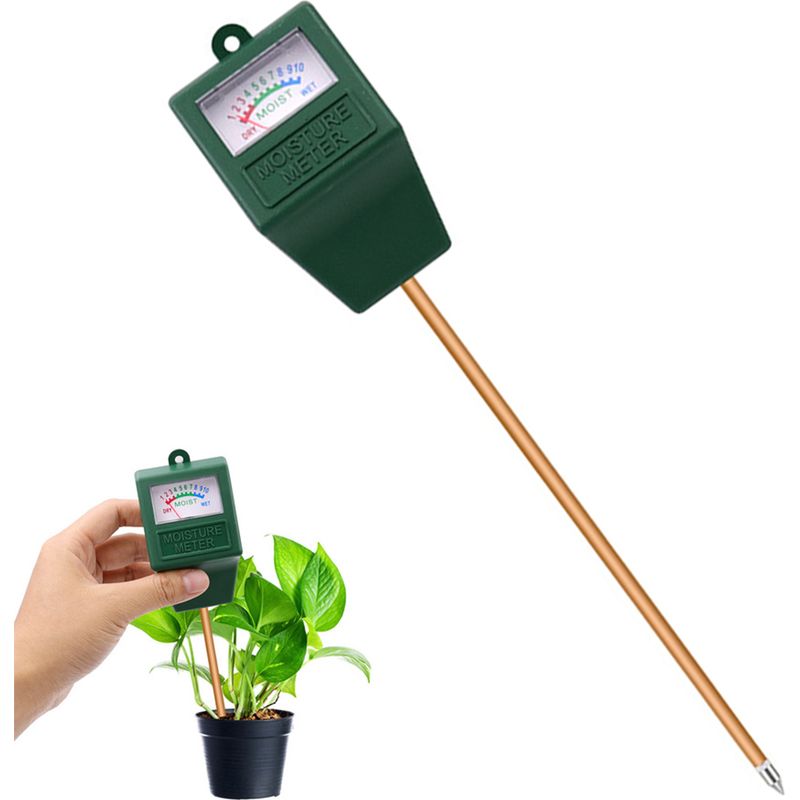Bodenhygrometer – Bodenfeuchtigkeitssensor Mit Skala 1–10, Rot-grün-blaue Anzeige – Für Garten, Gemüsebeet, Rasen, Innen- Und Außenbereich – Batterielos – 1 Stück
