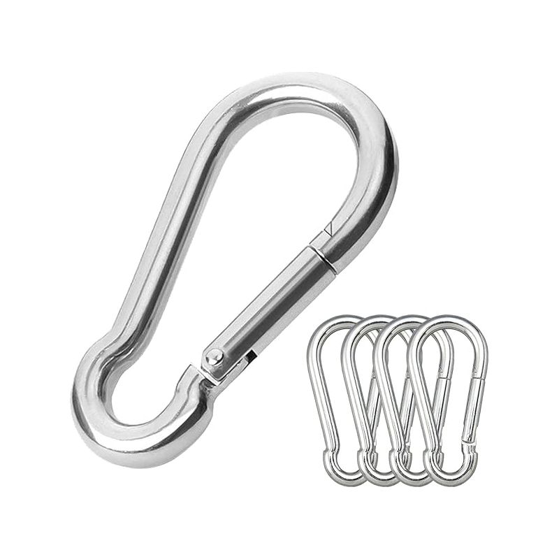 Karabiner – Edelstahl 304 – Tragkraft: 272 Kg – Ideal Zum Klettern, Campen, Aufhängen Von Pflanzen Und Wandern – 5er-pack