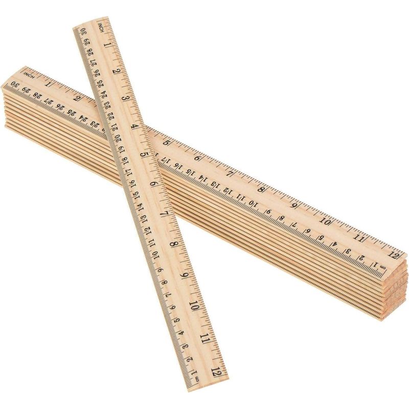 Holzlineal – 30 Cm (12 Zoll), Doppelseitig – Metrische Und Imperiale Skala – Für Büro, Schule Und Zuhause – 10er-pack