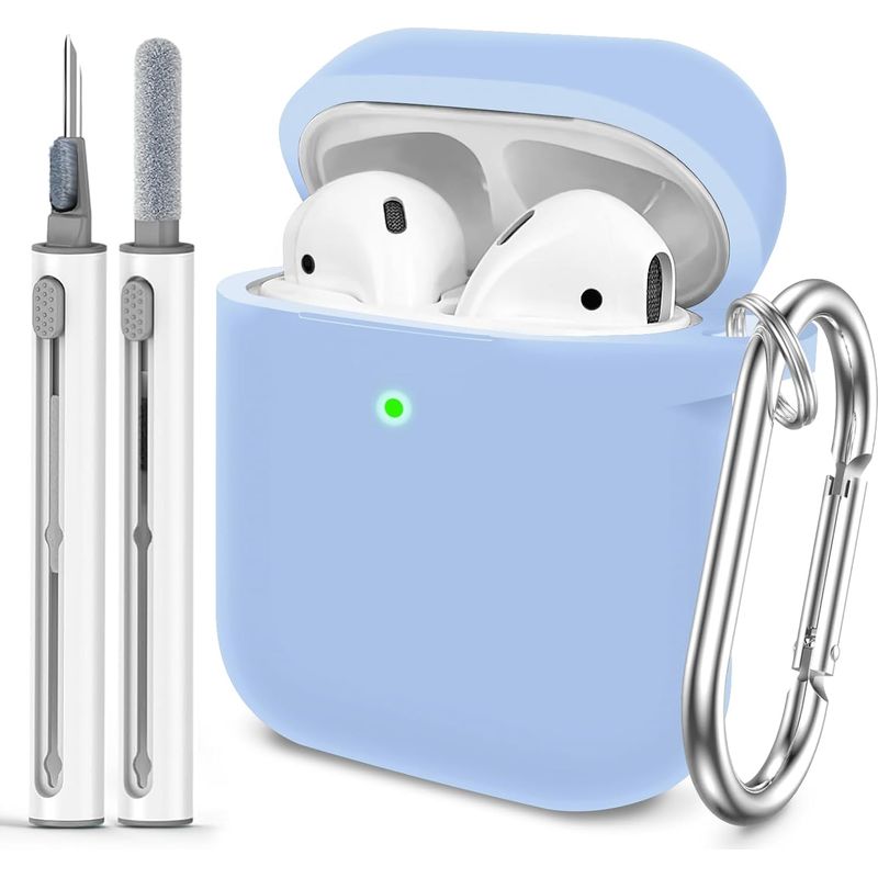 Schutzhülle Für Ladecase – Weiches, 0,25 Mm Dünnes, Transparentes Silikon – Mit Karabiner Und Reinigungsstift – Für Hüllen Der 1. Und 2. Generation – 1 Stück
