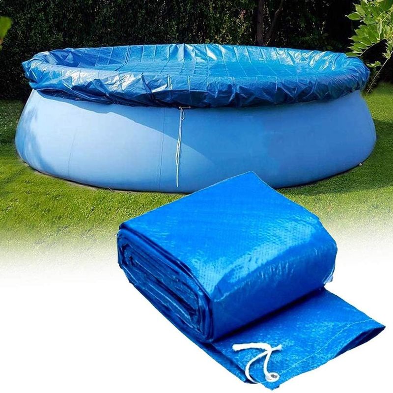 Runde Poolabdeckung – 305 Cm Durchmesser – Gewebtes Pe-gewebe – Staub- Und Wasserdicht – Für Aufblasbare Und Runde Rahmenpools – 1 Stück