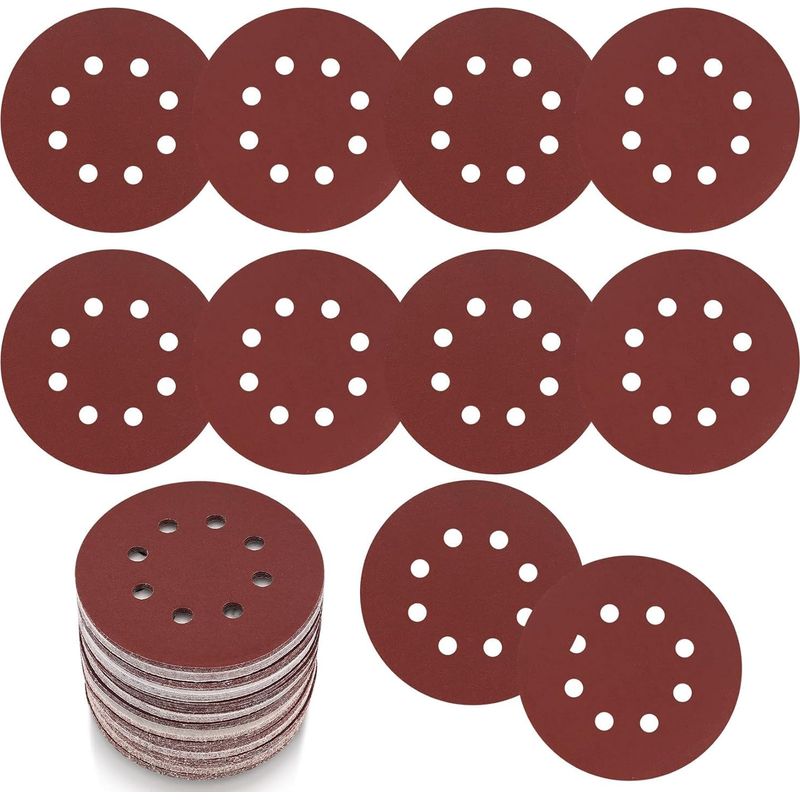 Schleifscheibe - 125 Mm - Körnung 180 - 8 Löcher - Für Exzenterschleifer - 30 Stück