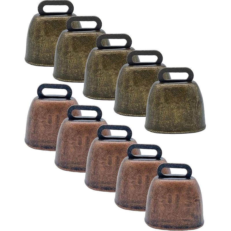 Metallglocke – Robustes Eisen Mit Antikbronze-finish – Für Rinder, Ziegen, Schafe Und Hunde – 10er-packung