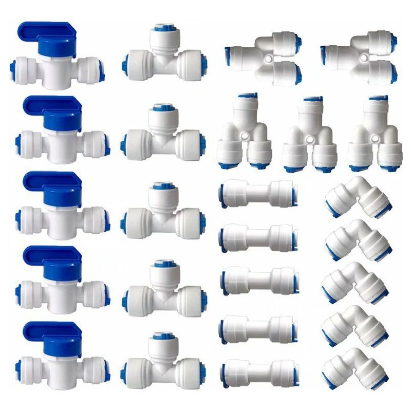 1/4-zoll-steckverschraubung (gerade) – Für Umkehrosmose-filtersysteme – Kompatibel Mit Kupfer-, Cpvc-, Pex- Und Pvc-rohren – 25 Stück
