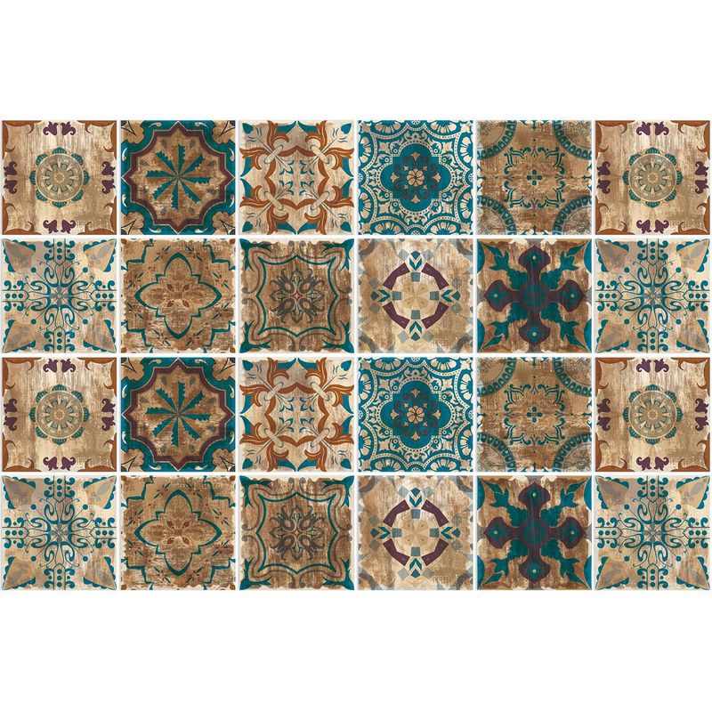 20x20 Cm Selbstklebende Fliesen - Industrieller Backstein-stil - Für Küchen- Und Badezimmer-spritzschutz - Wandmontiertes Pvc - 24 Stück