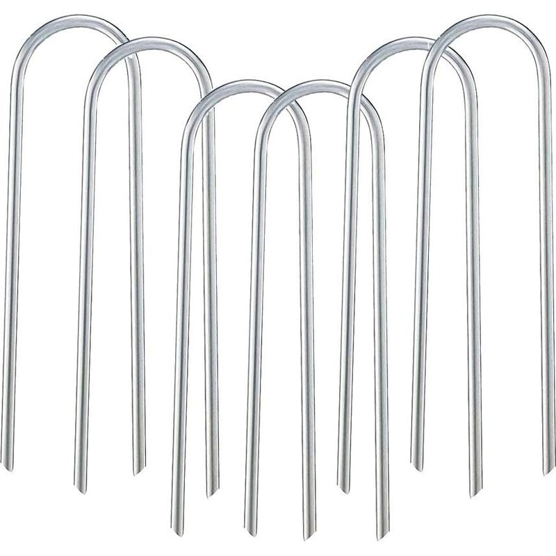 Bodenanker – Verzinkter Stahl – U-förmig – Spitze Enden – Für Trampoline, Fußballtore, Zelte Und Gartendekorationen – 4er-pack