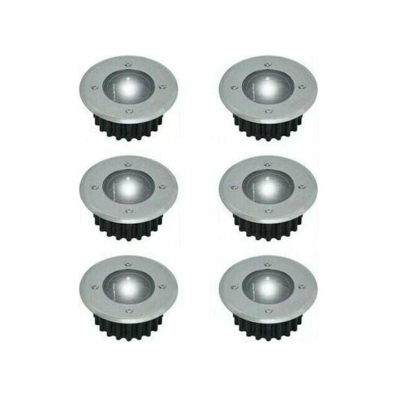 Einbau-solarstrahler – Edelstahl – 85 Mm Durchmesser – Begehbar – Für Terrasse, Garten, Teich – 6er-pack