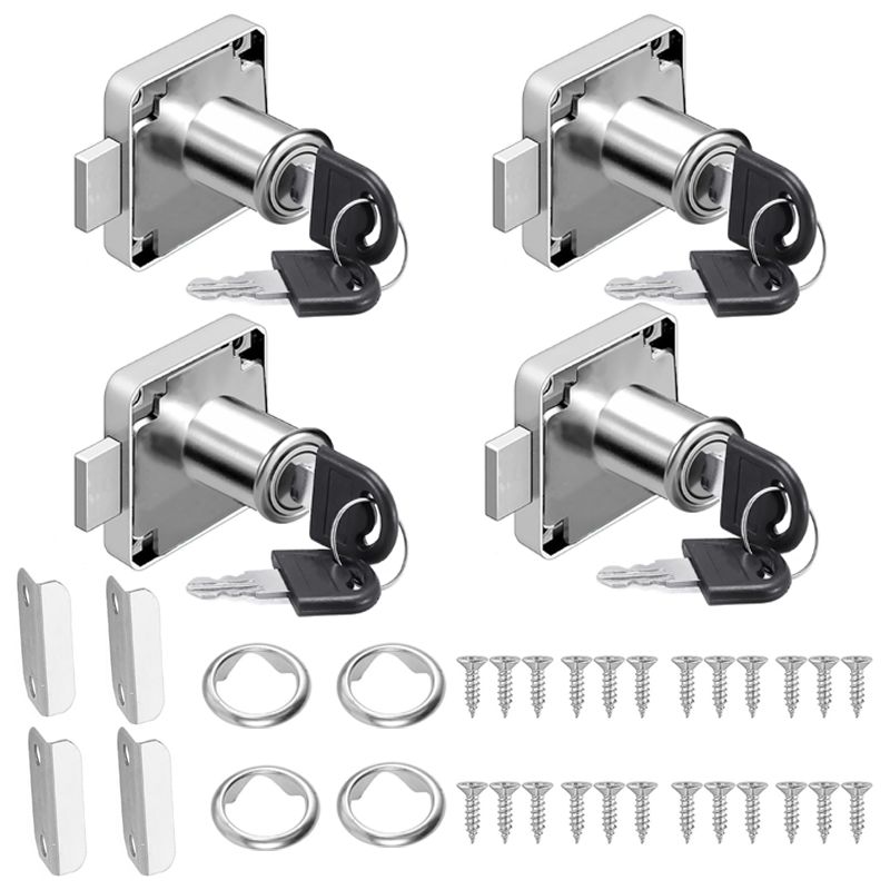 Nockenschloss – 40 X 40 Mm – Für Schrank, Schublade, Briefkasten, Büro – 4er-pack Mit Einzelschlüsseln
