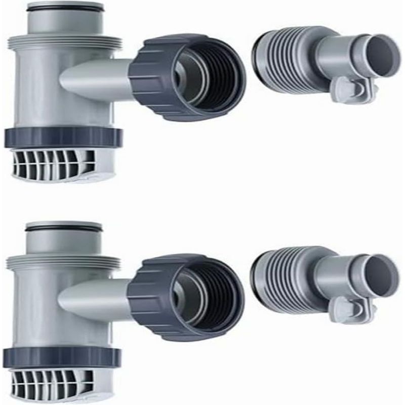 Schlauchadapter – Kolbenventil Für Aufstellpools – Kompatibel Mit Sandfiltern – Durchmesser 32 Bis 38 Mm – 2er-pack