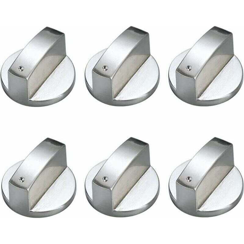 Gasherdknopf – Universeller Metall-bedienknopf 6 Mm – Für Kochfeld, Backofen, Herd – 6er-pack