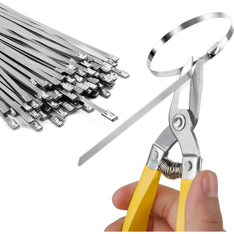 Kabelbinder Aus Metall – Edelstahl 304 – 300 Mm – Uv- Und Korrosionsbeständig – Für Zäune, Rohre Und Kabel – 150 Stück
