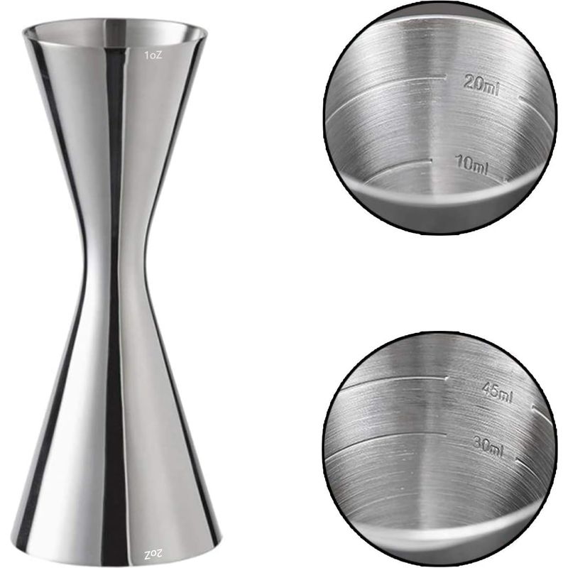Cocktail-jigger – Edelstahl 304 – 1 Oz / 2 Oz – Integrierte Doppelmessung – Für Barkeeper Und Baristas – 1 Stück