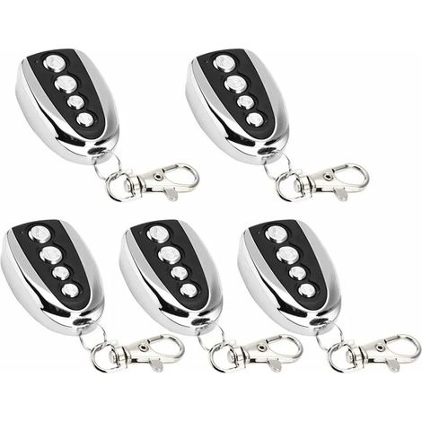 Ouvre-porte Garage Télécommandé - 433 Mhz - Compatible Clonage Universel - Pour Portail Et Garage - Lot De 5