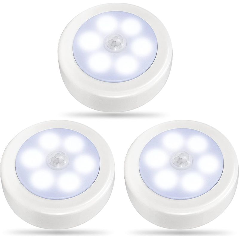 Bewegungsmelderleuchte – 25 Lumen – Betrieb Mit 3 Aaa-batterien – Für Schrank, Treppenhaus, Flur, Garage – Kaltweiß – 3er-pack