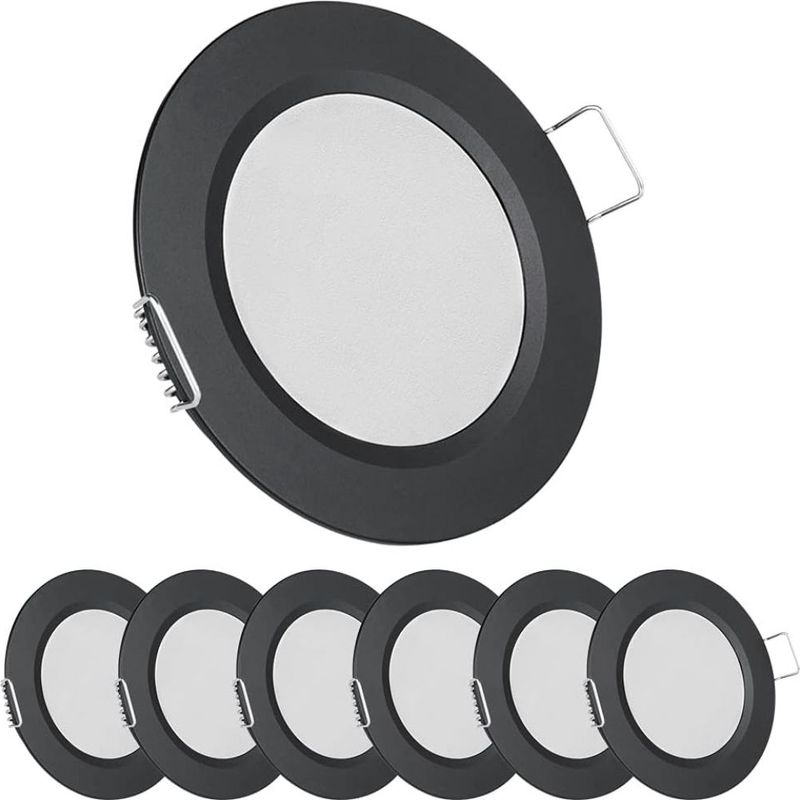 Led-einbaustrahler – 12 V Dc – 3000 K – Durchmesser 68 Mm – Höhe 13 Mm – Ausschnitt 57 Bis 64 Mm – Schutzart Ip64 – 6er-pack