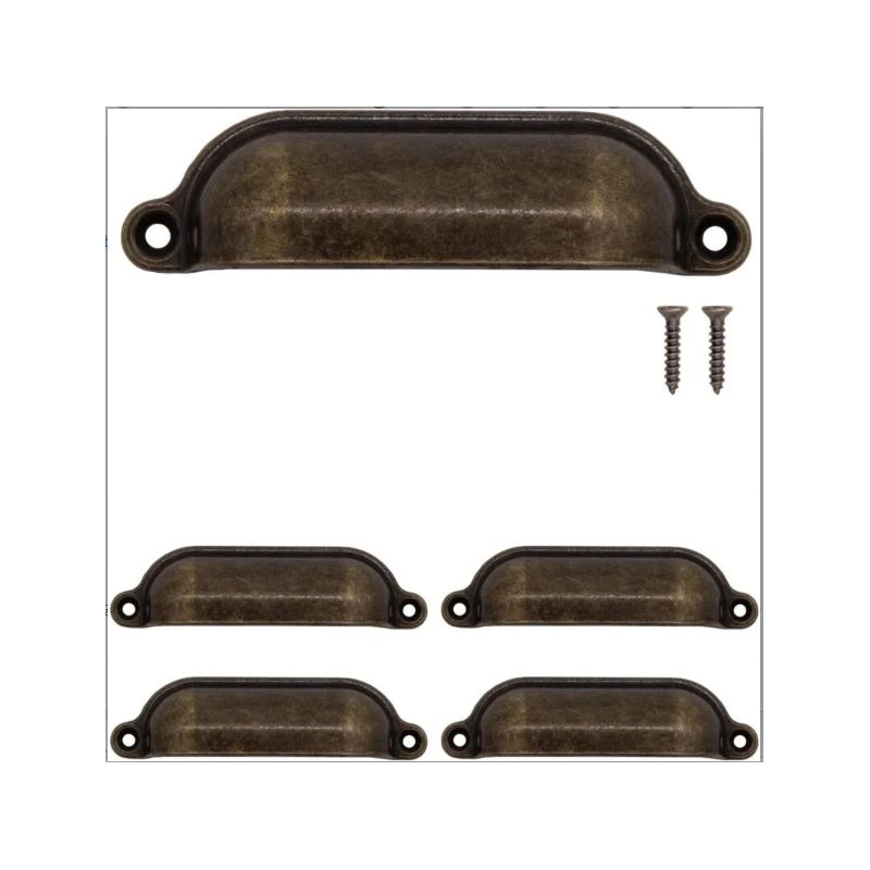 Schubladengriff – Eisen – Antikbronze – 100 X 26 Mm – Lochabstand 88 Mm – Für Vintage- Und Landhausmöbel – 4er-set