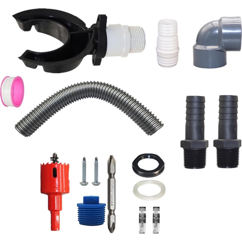 Regenwassernutzungssystem – Für Dachrinnen Von 70 Bis 110 Mm – Mit 50 Cm Schlauch – Aus Pvc Und Gummi – Komplettset ×1