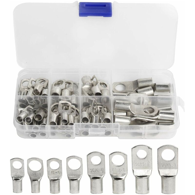 Sc-kabelschuhe – Verzinntes Kupfer – Für 6, 8, 10, 16 Und 25 Mm² Kabel – Crimp-/lötverbinder – 60 Stück