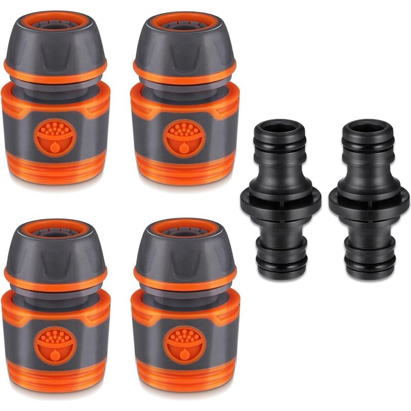 Schlauchverbinder – 13 Mm – Zweiteiliges Verbindungsstück – Für Schlauchverlängerung – 1/2-zoll-gewinde – Für Garten Und Haushalt – 4er-pack