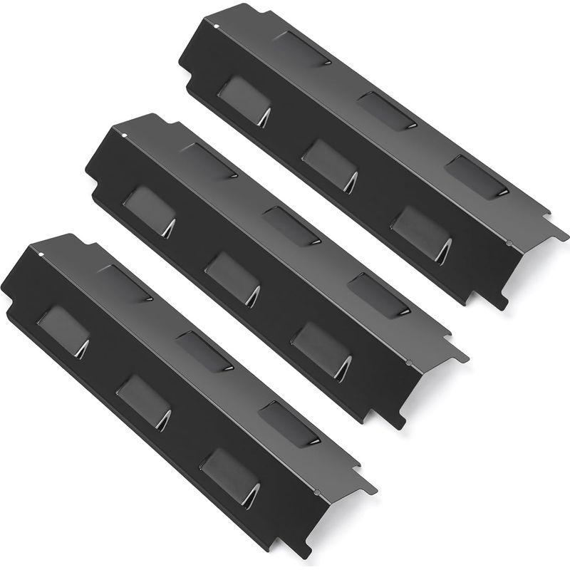 Grill-hitzeschutzplatte – 37 Cm – Für Gasgrills – Emaillierter Edelstahl – 3er-set