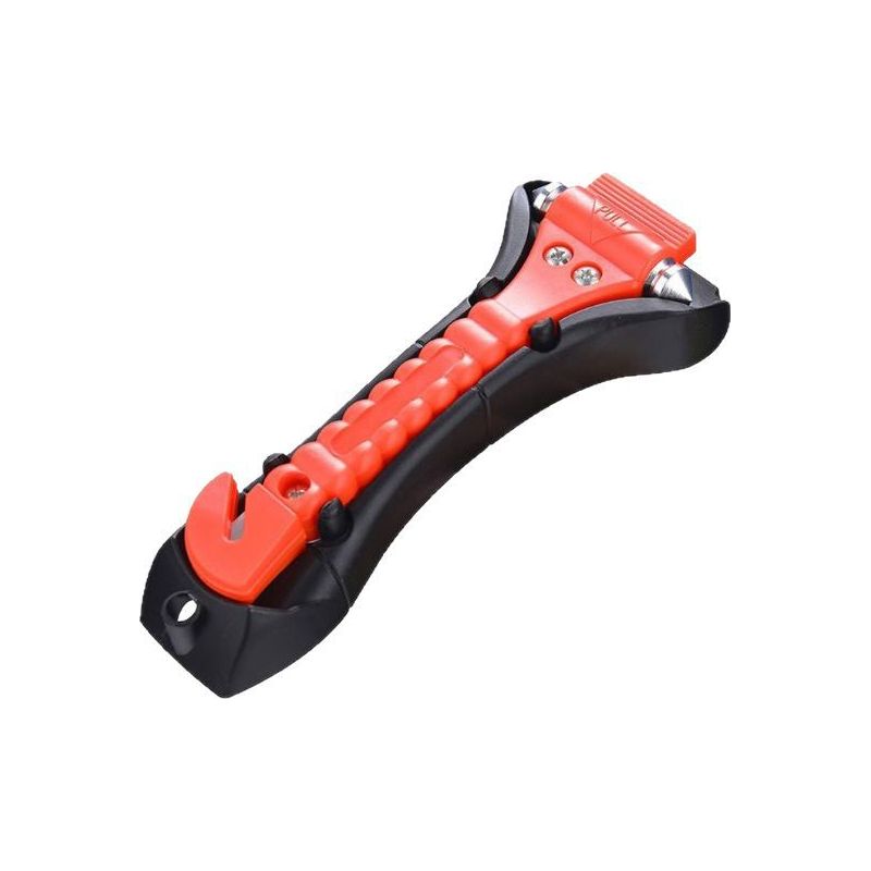 2-in-1 Kfz-nothammer – Scheibenbrecher Und Gurtschneider – Halterung – 19 X 7,5 Cm – Orange – 1 Stück
