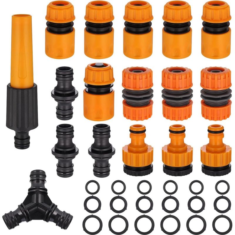 Schlauchverbinder – 1/2 Zoll – Abs – Gartenschlauch-anschlussset – Für Gewindearmaturen – 24-teilig