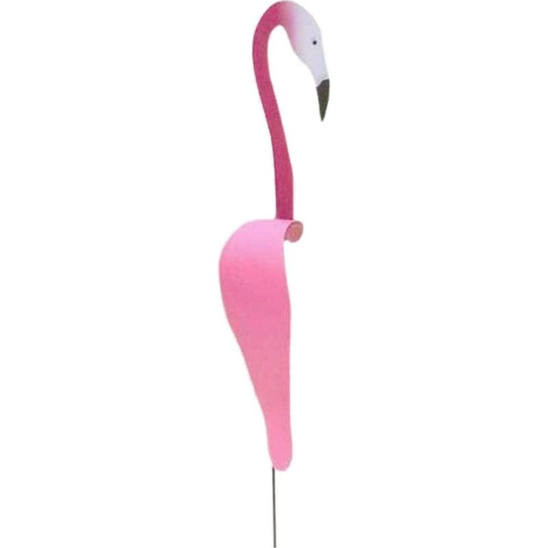 Mobiler Flamingo – Aluminium – 35 Bis 40 Cm – Mit 50 Cm Metallstab – Gartendekoration Für Den Außenbereich – 1 Stück