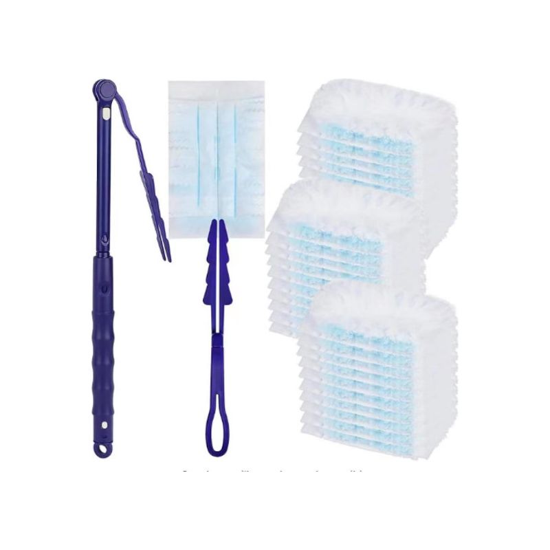 Nachfüllpackung Für Staubtücher – 50 Stück + 1 Teleskopstiel – Elektrostatische Anziehung – Für Trockene Oberflächen – 18 X 11 Cm