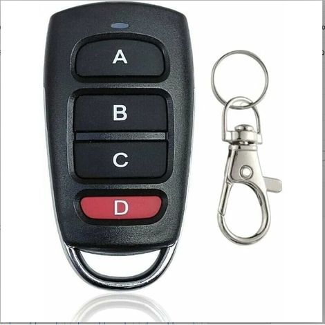 Telecommande Portail - 433,92 Mhz - 4 Touches - Duplicateur Code Fixe - Pour Portails Et Portes De Garage - 1 Piece