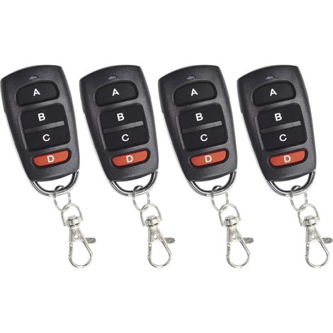 Telecommande Universelle Portail - 433 Mhz - Pour Porte De Garage Electrique Porte Coulissante Barriere - 4 Unites
