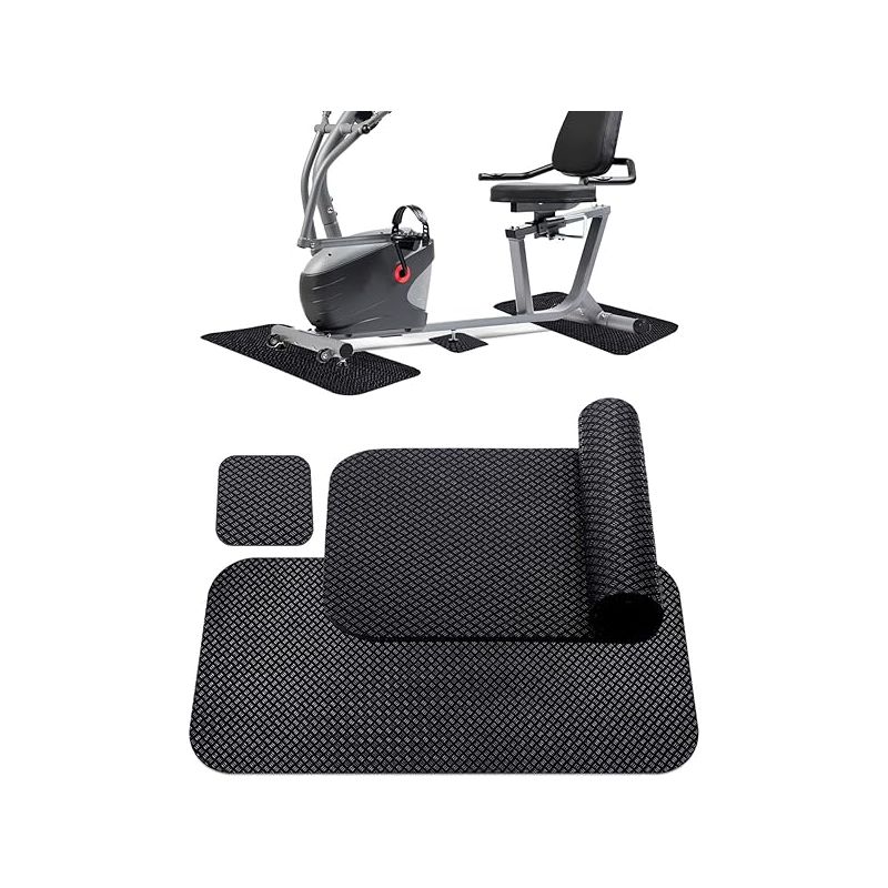 Rutschfeste Matte Für Liegeräder – 25 X 11,8 Zoll + 4 X 4 Zoll – Bodenschutz – 3er-set