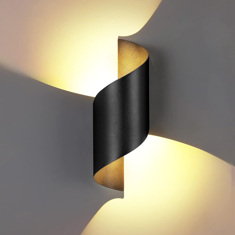 Led-wandleuchte Für Den Außenbereich – 12 W – 1200 Lm – Ip65 Wasserdicht – Schwarzes Aluminium – Für Garten, Terrasse, Villa, Außenflur – 28 X 10 X 10 Cm