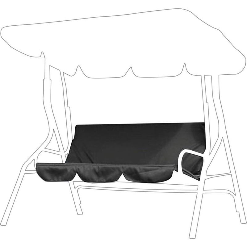 Ersatzkissen Für 3-sitzer-gartenschaukel – Wasserdichter Bezug Aus 190t-polyester – Für Schaukeln Auf Terrasse, Im Garten Und Im Hof – Schwarz – 1 Stück