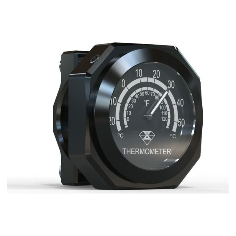 Motorrad-lenkerthermometer – T6-aluminiumlegierung – Wasserdicht – Fluoreszierende Anzeige Bei Nacht – Kompatibel Mit Lenkern Von 22–28 Mm – 1 Stück