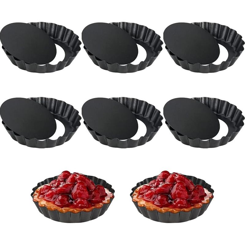 Tartelette-form – Kohlenstoffstahl Mit Herausnehmbarem Boden – Pfoa-freie Antihaftbeschichtung – Für Mini-quiches Und -kuchen – 10 Cm – 8-teilig